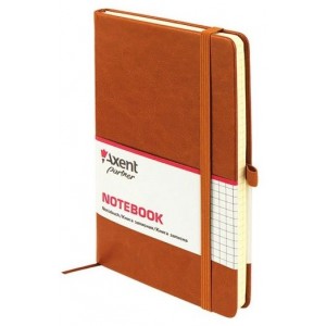 Книга записна Partner Lux, 125х195мм, 96арк, клітинка, коричнева "Axent" 8202-19-А