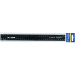 Лінійка пластикова, 30 см, чорна "BuroMAX" BM.5827-30