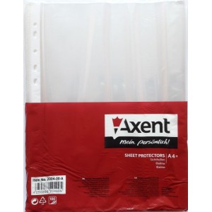Файл А4+, прозорий, 40мкм, глянцевий (100 шт.) "Axent" 2004-00-А