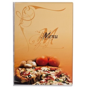 Папка "МЕНЮ" PIZZA, А4, PVC, три сторони, прозора "PantaPlast" 0309-0046-99