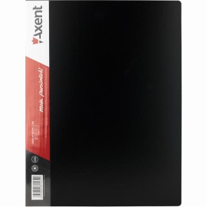 Папка А4, 80 файлів (у пласт.боксі), чорна "Axent" 1280-01-А