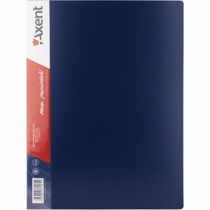Папка А4, 80 файлів (у пласт.боксі), синя "Axent" 1280-02-А