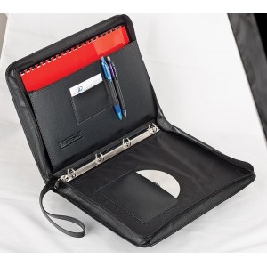 Ділова папка 35х26,4х4см, штучна шкіра, чорна "BuroMAX" BM.1620-01