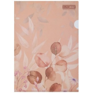 Папка-кутик А4, матовий напівпрозорий пластик, ARABESKI, персиковий "BuroMAX" BM.3854-46