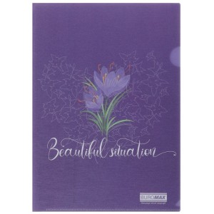 Папка-кутик А4, матовий напівпрозорий пластик, ARABESKI, фіолетовий "BuroMAX" BM.3967-07