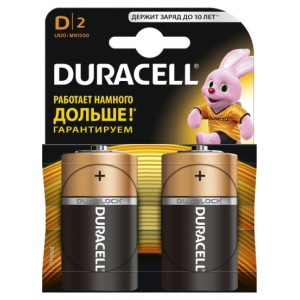 Батарейка Duracell D Basic alkaline 1,5V (LR20, MN1300), 2шт. (09015)