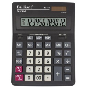 Калькулятор 12р, 155х204х37 мм "Brilliant" BS-111