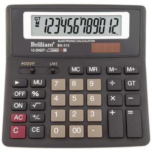 Калькулятор 12р, 155х155х34 мм "Brilliant" BS-312 