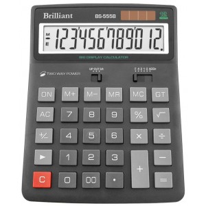 Калькулятор 12р, 155х201х35 мм "Brilliant" BS-555