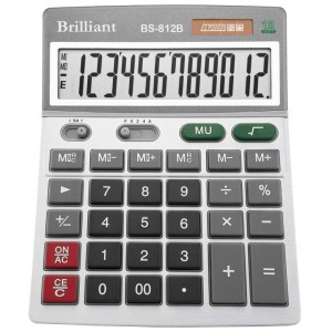 Калькулятор 12р, 140х176х46 мм "Brilliant" BS-812В
