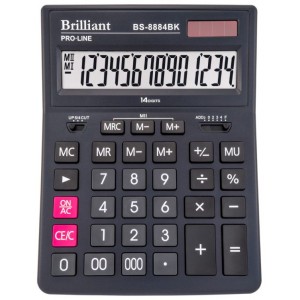 Калькулятор 14р, 155х205х35 мм "Brilliant" BS-8884BK
