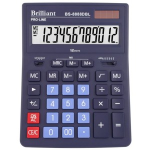 Калькулятор 12р, 155х205х35 мм "Brilliant" BS-8888DBL