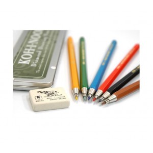 Набір цангових олівців Diamond Pencils, мет.пенал, 6 шт. з кольоровими грифелями, 2мм "Koh-I-Noor" 5217