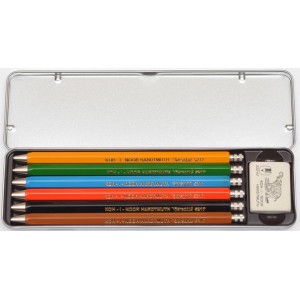 Набір цангових олівців Diamond Pencils, мет.пенал, 6 шт. з кольоровими грифелями, 2мм "Koh-I-Noor" 5217