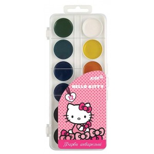 Краски акварельные Hello Kitty, 12 цветов , б/к  "Kite" HK17-061