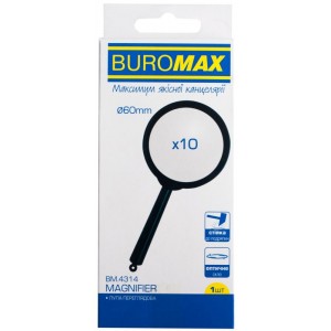 Лупа D 60 мм, 10х з ручкою "BuroMax" BM.4314