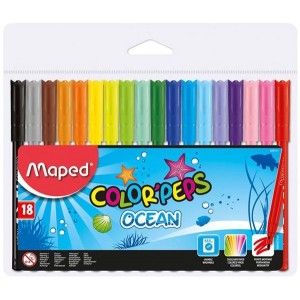 Фломастери, 18 кольорів COLOR PEPS Ocean "Maped" 845721