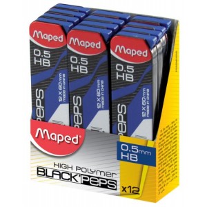 Стрижні до механічних олівців 0.5мм НB "Maped" 559630