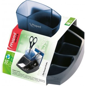 Підставка для офісного приладдя ESSENTIALS GREEN Compact, чорний з синім "MAPED" 575400