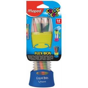 Олівці кольорові 12 кольорів COLOR PEPS Flex Box, розсувний пенал "Maped" MP.683212