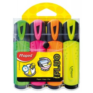 Набір з 4х текст-маркерів FLUO PEPS Classic "MAPED" 742547