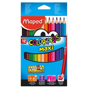 Олівці кольорові 12 кольорів ,потовщені COLOR PEPS Maxi "Maped" MP.834010