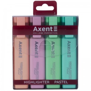 Набір з 4х текст-маркерів Highlighter Pastel "Axent" 2537-80-A