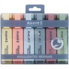 Набір з 6-ти текст-маркерів Highlighter morandi "Axent" 2537-60-A