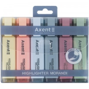 Набір з 6-ти текст-маркерів Highlighter morandi "Axent" 2537-60-A