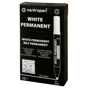 Маркер Permanent White 8586 2,5 мм білий "Centropen" 8586