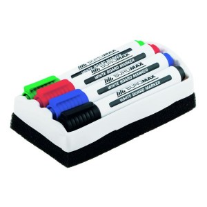 Комплект: 4 маркери WHITEBOARD + губка для дошок "BuroMAX" 8800-84
