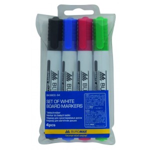 Маркер Whiteboard 2 мм, набір 4 кол."BuroMAX BM.8800-94