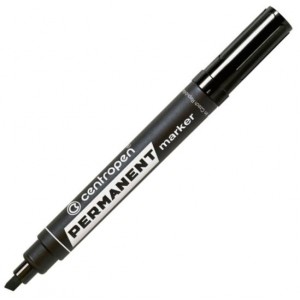 Маркер Permanent 8576 1-4,6 мм клиноподібний, чорний "Centropen" 8576/01