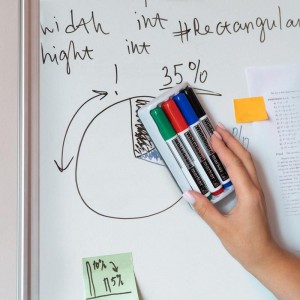 Комплект: 4 маркери WHITEBOARD + губка для дошок "Delta by Axent" d2800-80