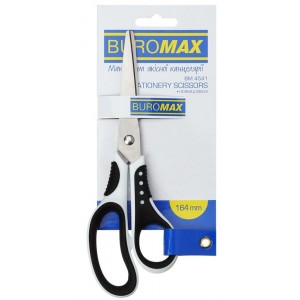 Ножицi офісні, 164 мм, з гум.вставками "BuroMAX" BM.4541