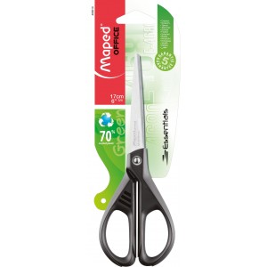 Ножниці офісні ESSENTIALS GREEN 170мм, чорний "MAPED" MP.468010