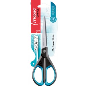 Ножниці офісні ESSENTIALS SOFT 170мм, чорний з синім "MAPED" MP.468210