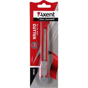 Ніж канцелярський, 9 мм, мех фіксатор "Axent" 6501-А
