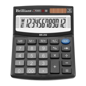 Калькулятор 12р, 100х124х33 мм "Brilliant" BS-212 