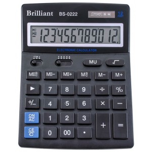 Калькулятор 12р, 140х176х45 мм "Brilliant" BS-0222