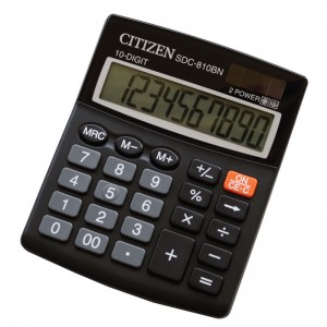 Калькулятор 10р, 100х125х34 мм "Citizen" SDC-810