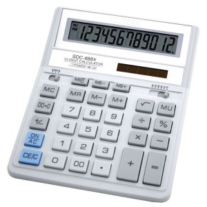Калькулятор 12р, 158х203х31 мм "Citizen" SDС-888XWH