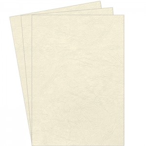 Обкладинки картонні А3 DELTA 250 мкм, "під шкіру", слонова кістка, 100 шт "FELLOWES" f.53740