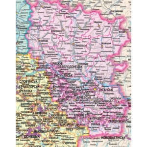 1699 Україна. Політико-адміністративна карта, м-б 1:1 000 000 (на картоні, на планках)