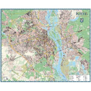 7017 Київ. План міста, м-б 1:15 000 (2 аркуші на картоні на планках)
