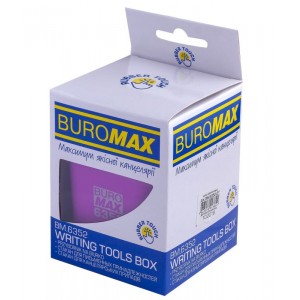 Стакан пластиковий для канц. приладдя, RUBBER TOUCH, фіолетовий "BuroMAX" BM.6352-07