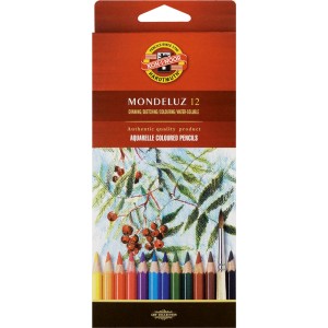 Олівці кольорові акварельні художні MONDELUZ, 12 кольорів "Koh-I-Noor" 3716012001ks