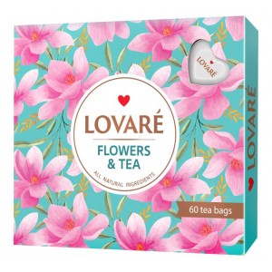 Lovare, 60 шт., Чай асорті «Flowers & Tea» 12 видів пакетиків по 5 шт lv.16171