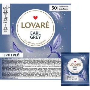 Lovare, 50 шт., чай чорний, Earl Grey lv.75442
