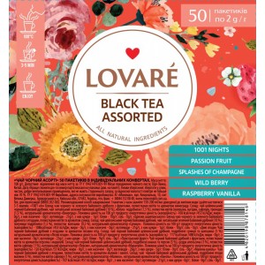 Lovare, 50 шт., чай чорний, асорті, пакет lv.78146